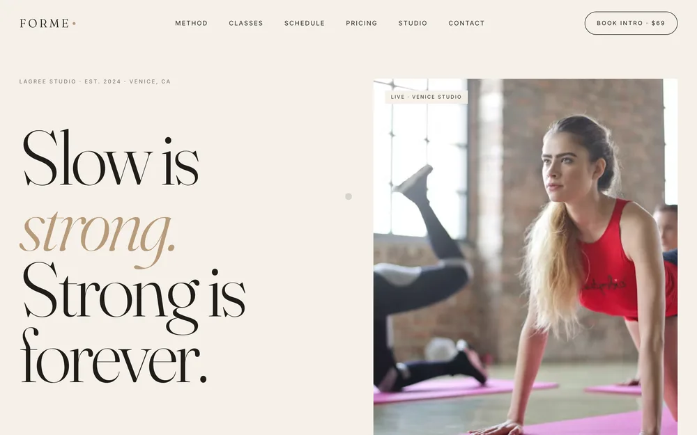 FORME Lagree Studio website by LocalFrame