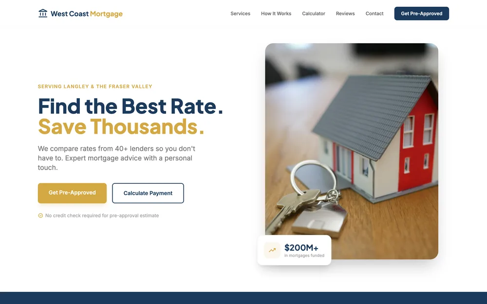 West Coast Mortgage website by LocalFrame