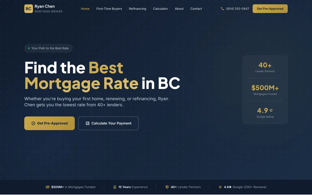 Fraser Valley Mortgage website built by LocalFrame